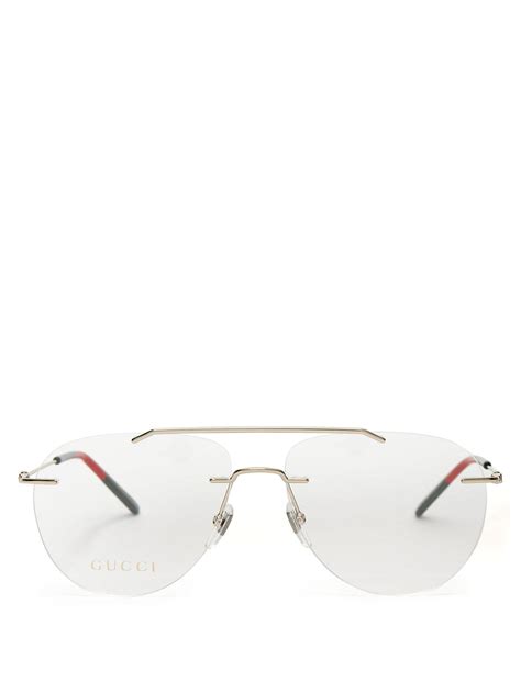 gucci clear aviator glasses|Gucci aviator glasses men.